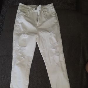 Ripped white jeans